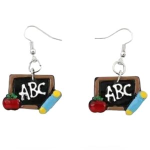 NEW ABC Teacher Chalkboard School Drop Dangle Women's Earrings